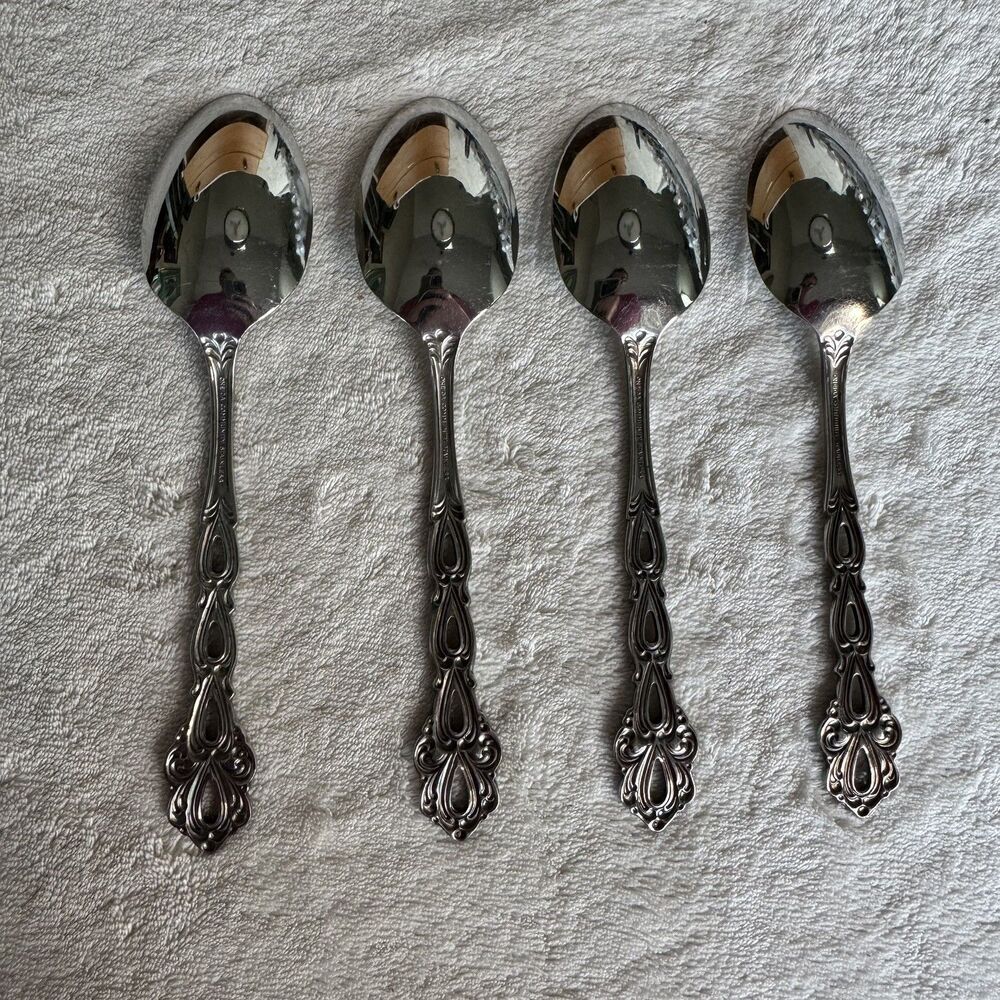 4-Teaspoons Set Of 4 Oneida Chandelier Community Glossy Stainless Flatware MCM